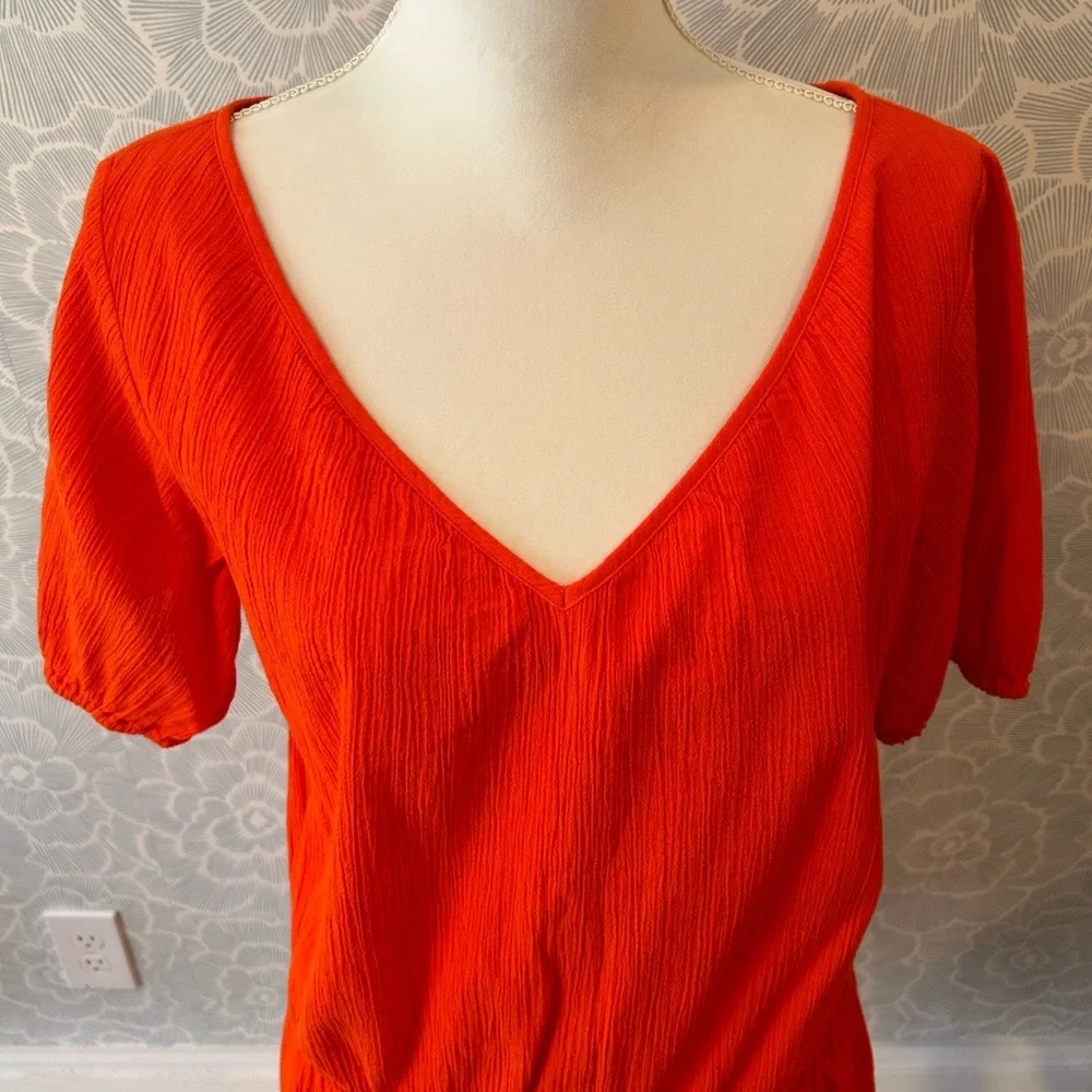 JCrew Factory Orange Drop Waist Dress - Picture 8 of 8